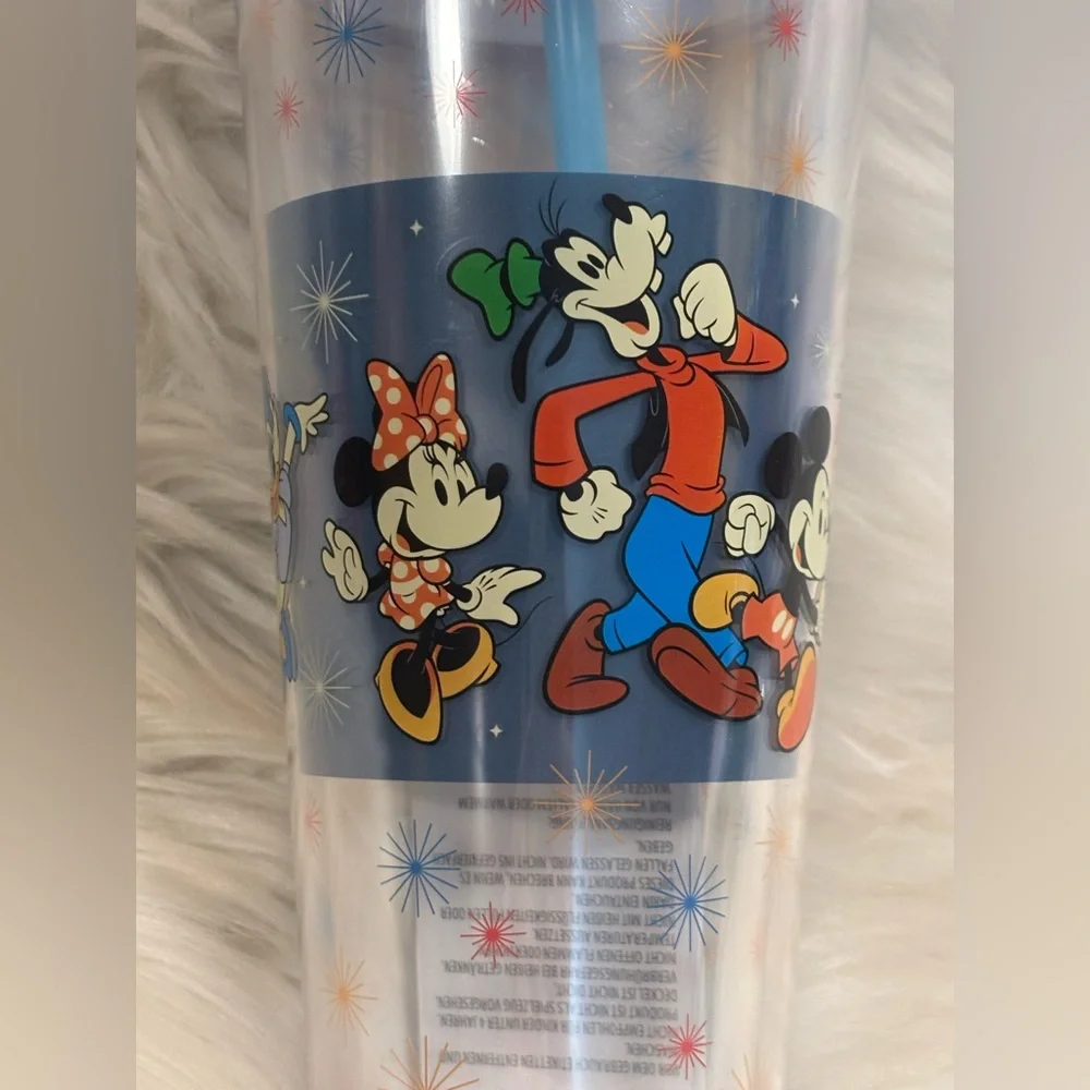 Disney Tumbler With Straw - Mickey And Friends NWT